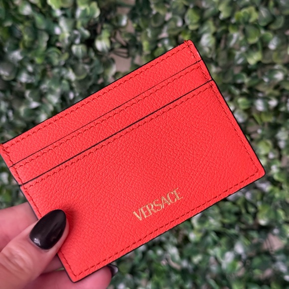 Versace Orange Medusa Card Holder Brand New - Picture 5 of 5